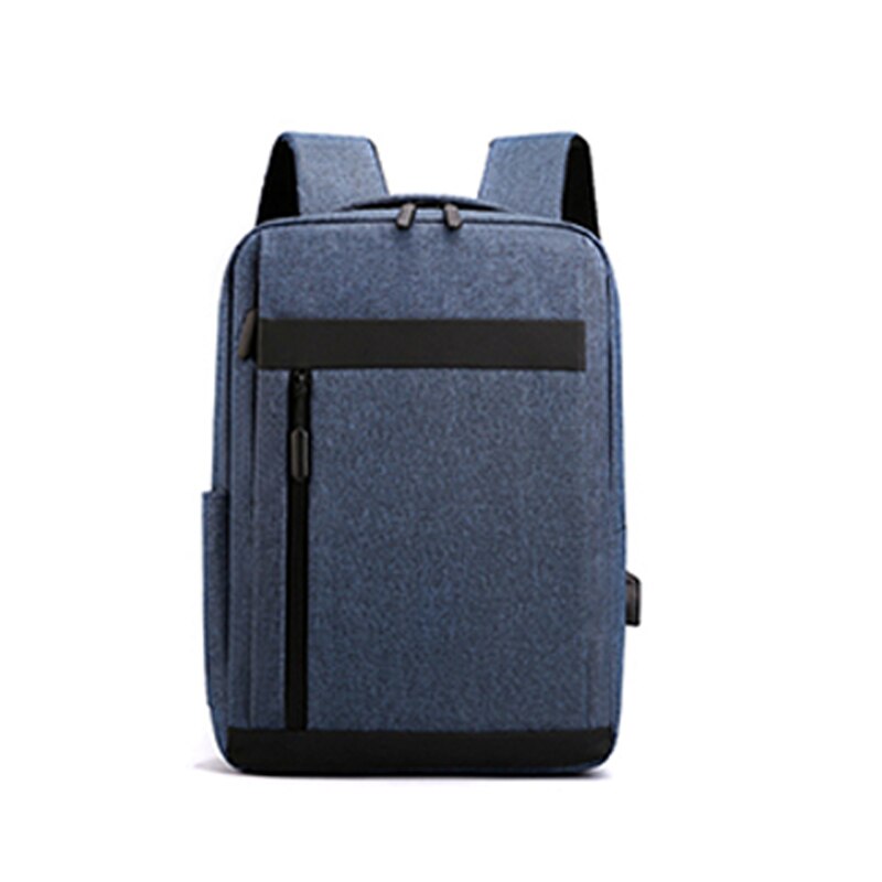 Men's USB Rechargeable Large capacity bale Leisure Travel Multifunctional Backpack Waterproof Men's Business Laptop Classic bags: Blue