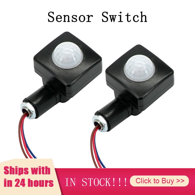 Security Mini Human Body Infrared Sensor Ultra-thin Infrared Body Sensor Switch LED Flood Light PIR Motion Sensor Adjustable