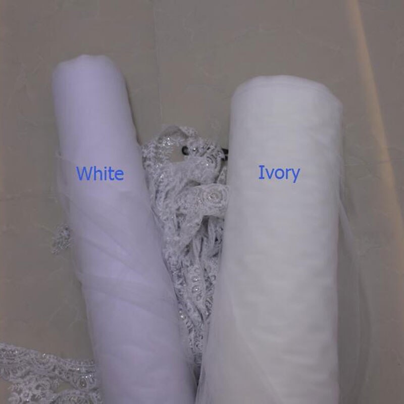 Blanco/Marfil velo De boda De 3m De largo, velo Mantilla De encaje velos nupciales para Catedral boda accesorios Veu De novia