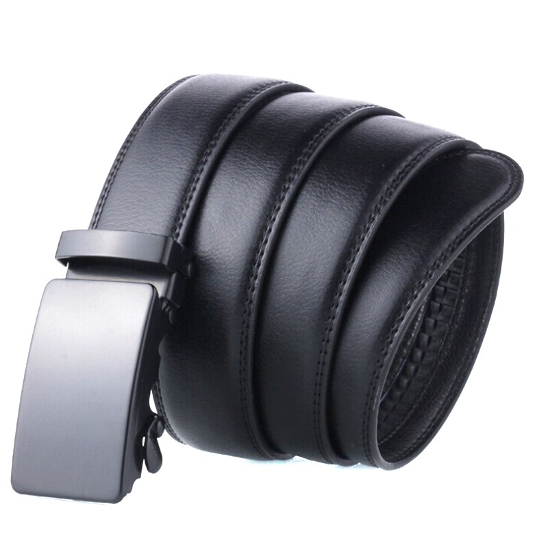 1pc Men's Automatic Buckle Belt Slip Buckle Business Casual Leather Waist Belt