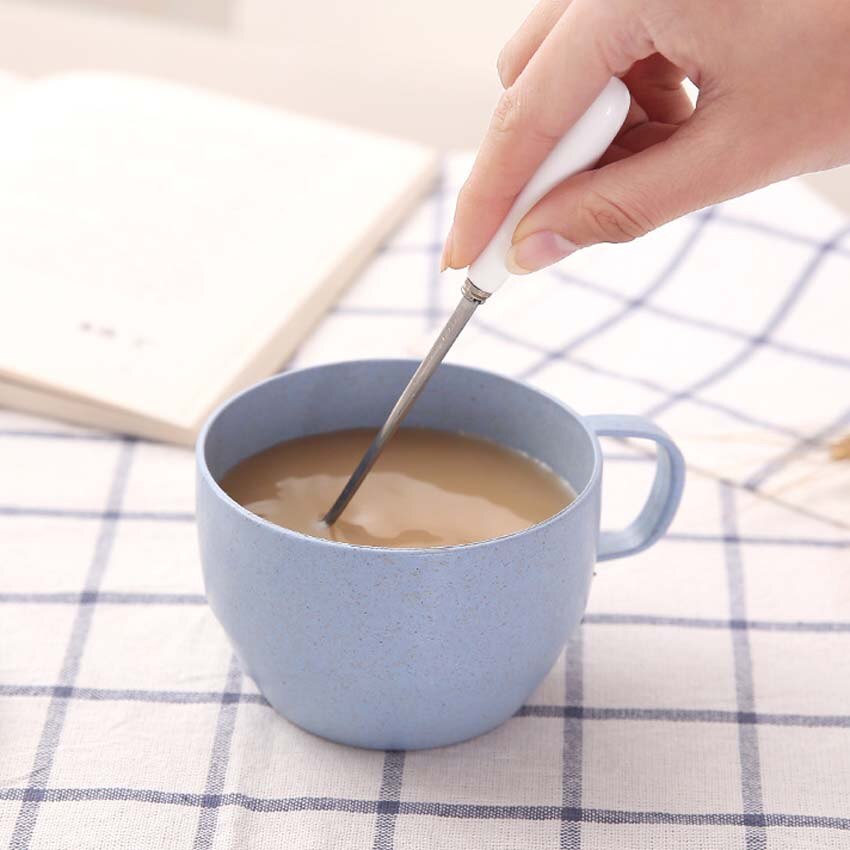 4PCS Eco-friendly Candy Color Wheat Straw Cup Coffee Milk Breakfast Cup Cute Porcelain Tea Cugs 250ml Novetly
