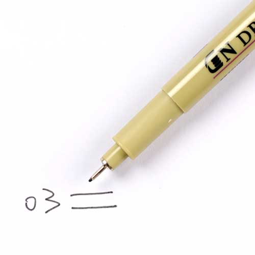 1 Pcs Black Pigma Micron Pen Waterdichte Handgetekende Schets Naald Pen Hand Dawing Liner Fineliner Cartoon Handtekening pen: waterproof-0.3