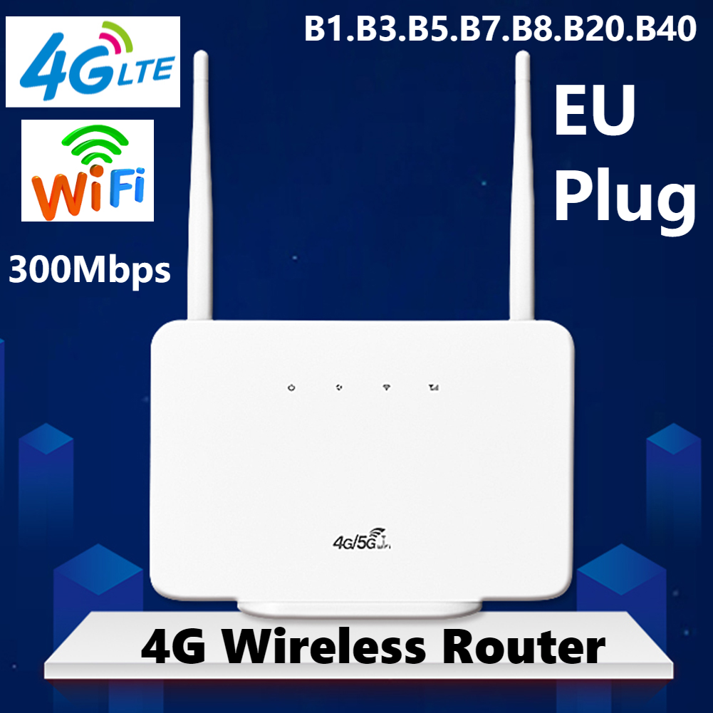Router 300 mbps 4g wi-fi, modem wi-fi 4g lte, router bezprzewodowy wi-fi, antena zewnętrzna z gniazdem na kartę sim, wtyczka eu do domu, biura, podróży