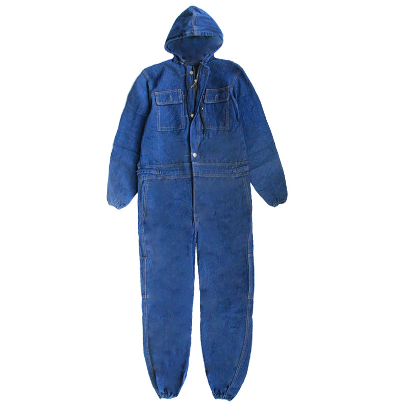 Plus size til 6xl vinter mænd denim arbejdsoveralls mandlige arbejdstøj uniformer tøj hættetrøjer til arbejder reparatør 101303: 11 / 4xl