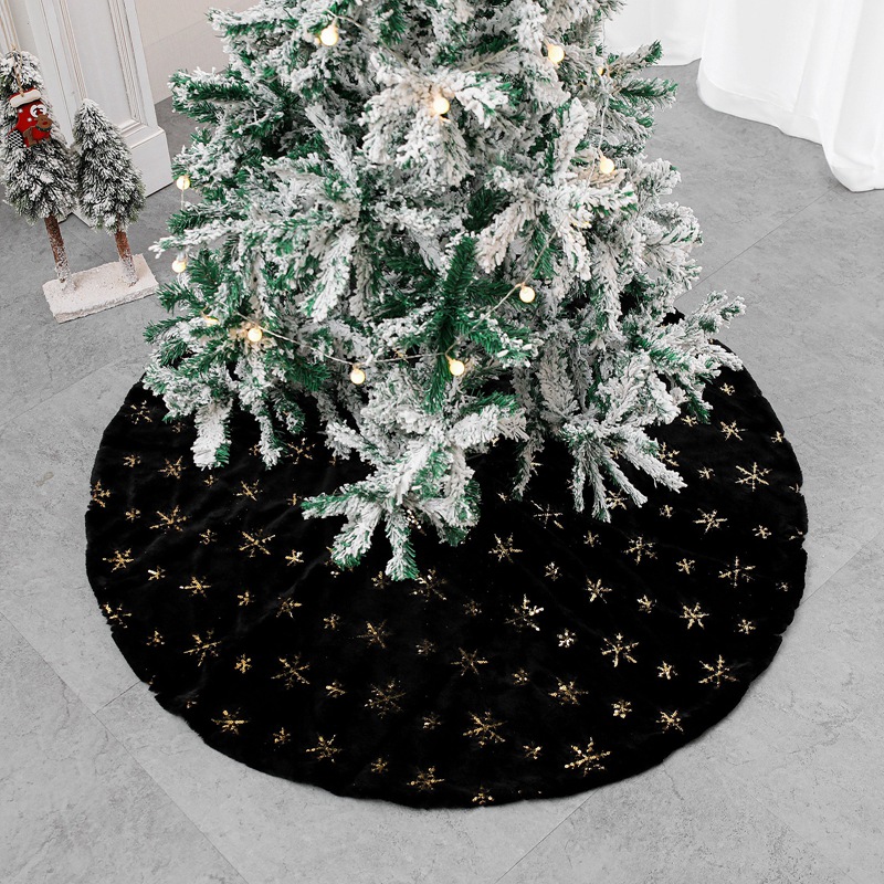 Fashionblack Gold Christmas Tree Skirt, Tree Skirt With Gold Sequin For Xmas Tree Decorations Indoor Outdoor