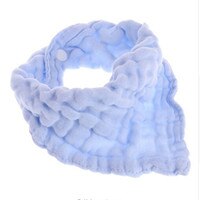 Bebé Simple pura y suave de mezcla de algodón de gasa babero provecho paños Saliva toalla alimentación pañuelo triangular Neonatal toallas: blue