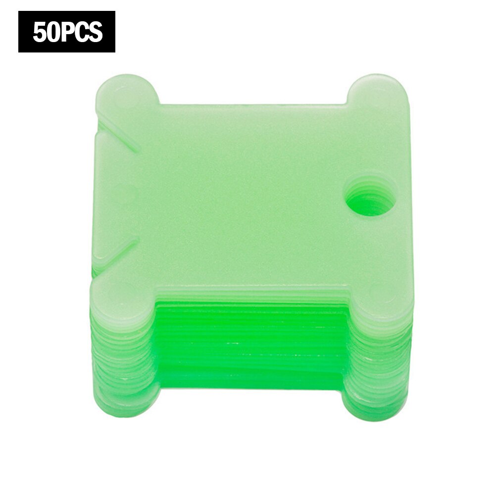 100pcs Embroidery Floss Craft Thread Bobbin Cross Stitch Storage Holder Plastic Sewing Thread Board Card Craft Kit 4cm: Green 50pcs