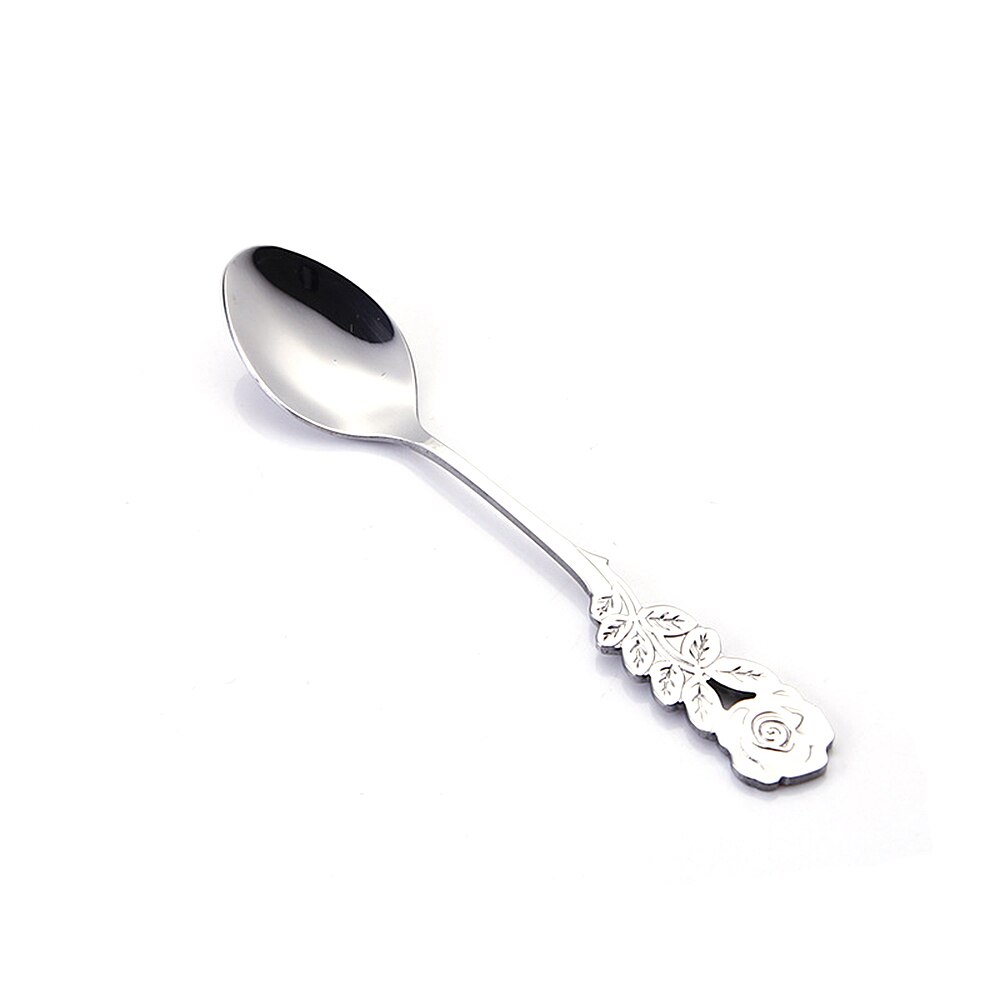 1 Uds Roestvrij Staal Rosa Goud Koffielepel Melk te Koffie Roeren Lepel postre escuelas preprimarias Lepel partida Keuken Benodigdheden: sliver