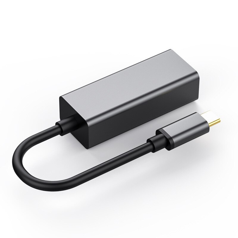 USB C Ethernet Adapter USB Typ C zu 10/100/1000M RJ45 Lan Adapter Für MacBook Profi huawei P30 USB C Netzwerk Karte Konverter: grau