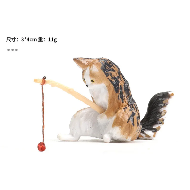 Fuuny-decoración creativa para acuario, accesorios pequeños para acuario de gato de pesca, adorno de paisajismo, accesorios para pecera Diy: BLANCO