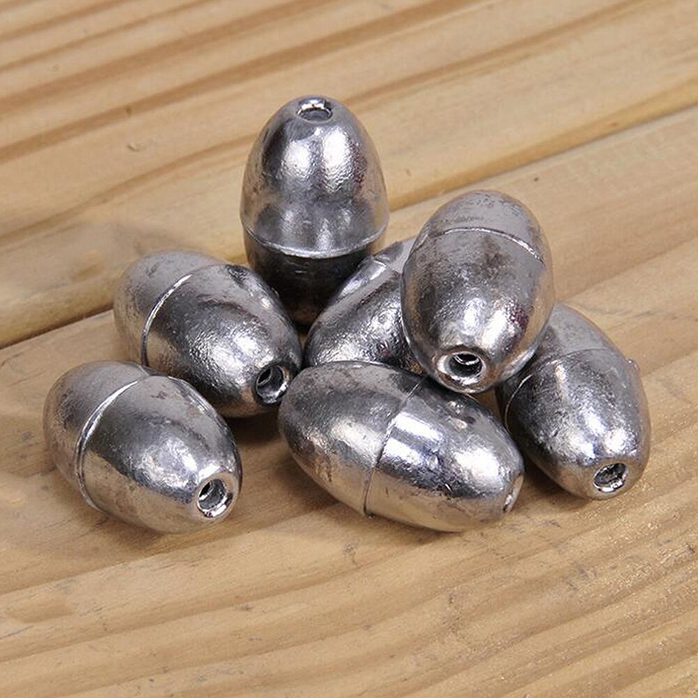 100 Uds. Pesca en forma de oliva plomo pesca aparejos plomo pesca plomo con forma de oliva Sinkers herramienta de aparejos de pesca 0,5g