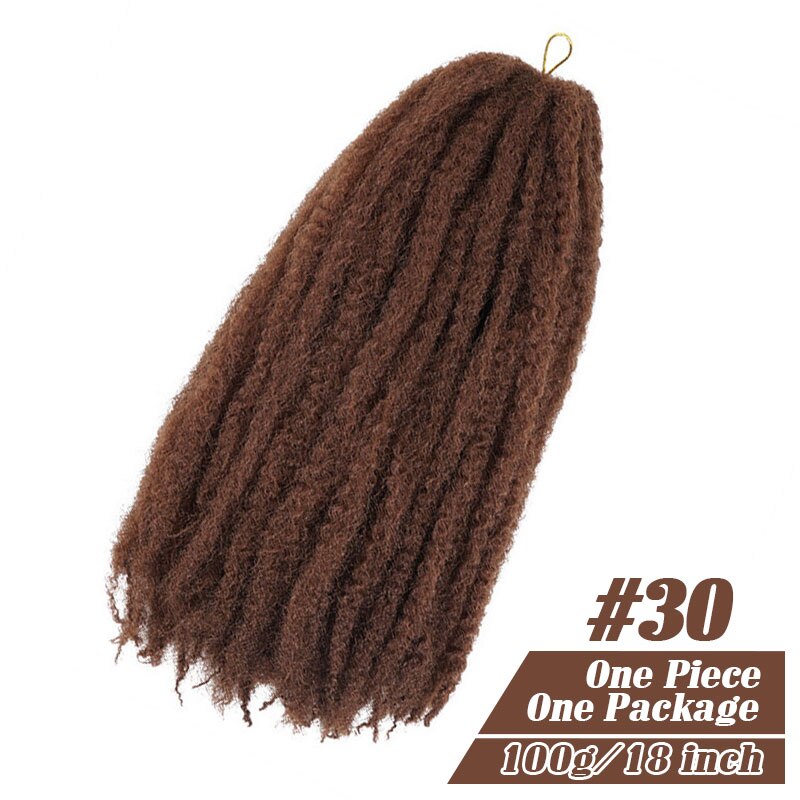 18 Inch Marley Braids Twist Crochet Braiding Hair Burgundy Synthetic Afro Kinky Curly Marley Braids Hair Extensions: 30
