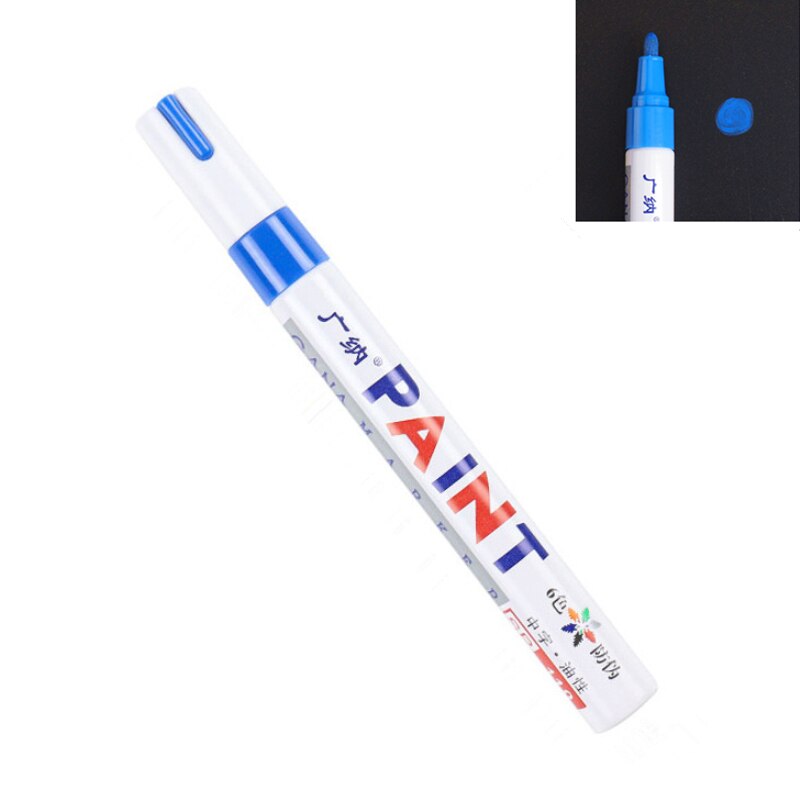 12 Kleuren Wit Waterdichte Rubberen Permanente Verf Marker Pen Autoband Loopvlak Milieu Band Schilderij: 554