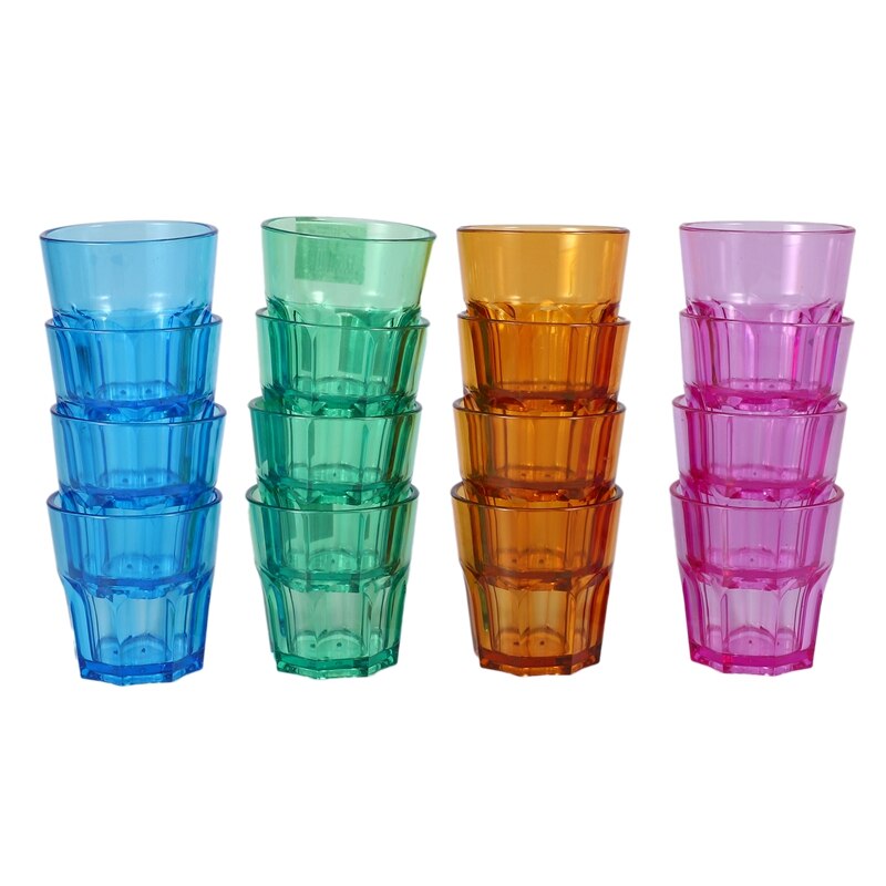 16 pièces 160Ml incassable Premium jus gobelet en plastique-gobelets en plastique-va au lave-vaisselle