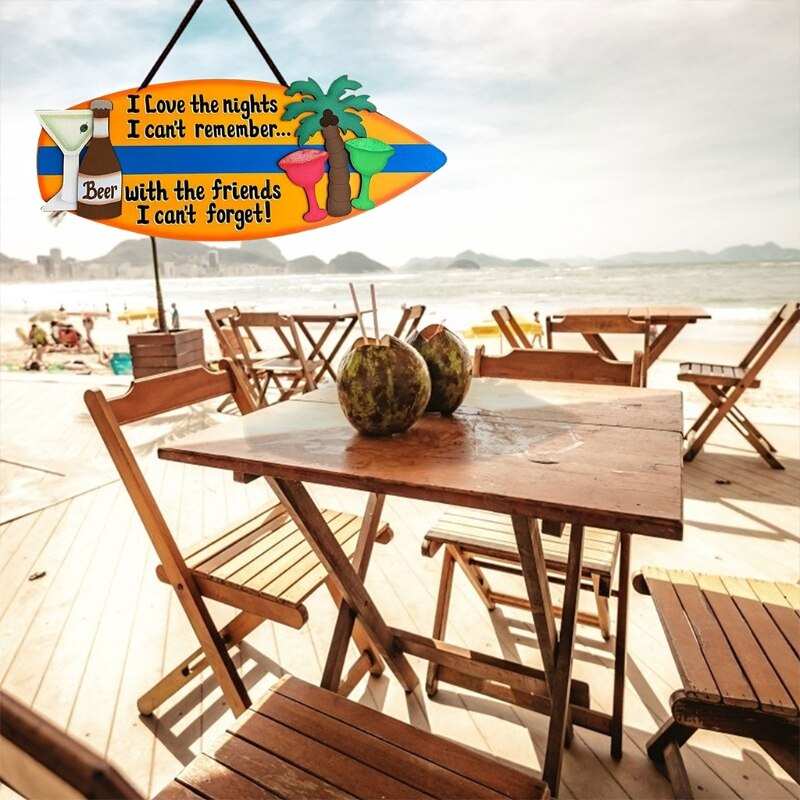 50LB Wooden Surfboard Wall Decoration Signs Beach Bathroom Decor Hanging Sign Decorative Wall Art Home Party Summer Decor