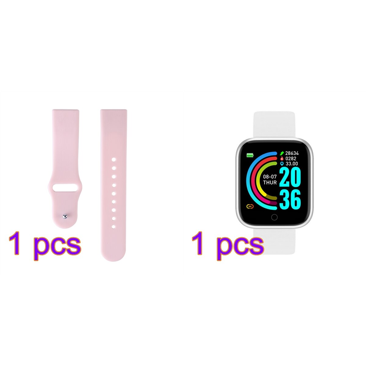 2 PCS Y68 Smart Watches D20 Fitness Tracker Blood Pressure Smartwatch Heart Rate Monitor Bluetooth Wristwatch for IOS Android: with Strap 14