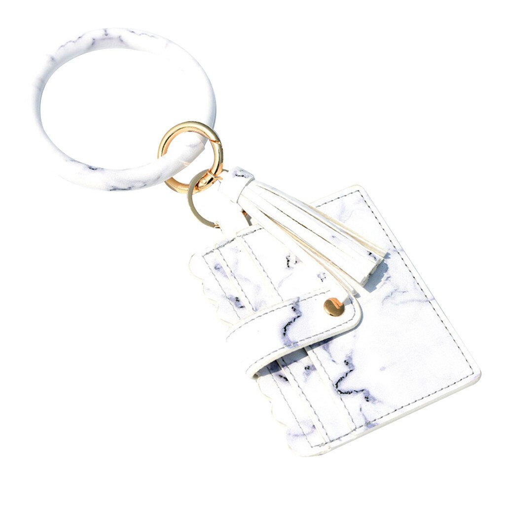 Grote Armband Sleutelhanger Kaart Mode Multifunctionele Pu Lederen Telefoon Portemonnee Houder Kwastje Bangle Key Ring Wristban Met Portemonnee d3
