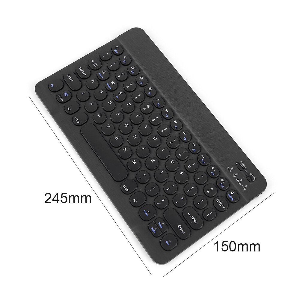 Phone Tablet Wireless Keyboard Wireless Bluetooth-compatible Multi Device Keyboard Round Keycaps for iOS Android PC: black