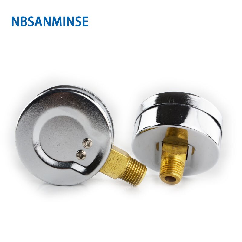 NBSANMINSE SMCB General Purpose Pressure Gauge 1/4&quot; G / NPT 2 inch 50mm Metal Pressure Gauge 10Bar 150 Psi Pneumatic Air Gauge