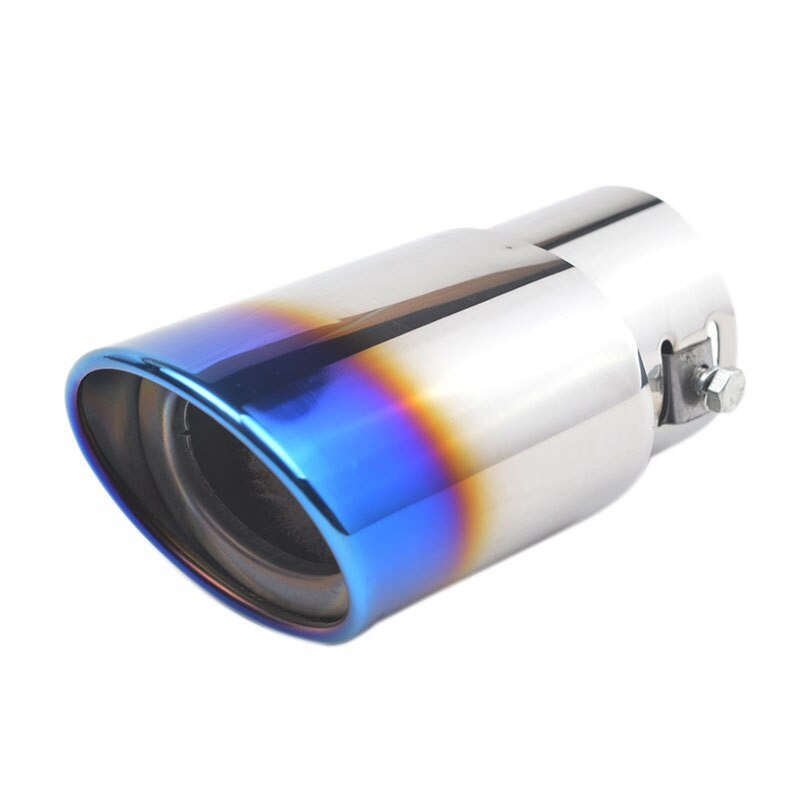 Round Universal Car Exhaust Muffler Tip Stainless Steel Pipe Exhaust Tail Muffler Tip Pipe Silver Chrome Car Accessories: D