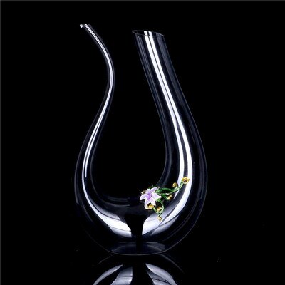Kolor emalii Lily ołowiu kryształ bez ołowiu lampka do wina zestaw z karafką kreatywny czara kieliszki do szampana prezent ślubny napoje w domu naczynia: purple Decanter