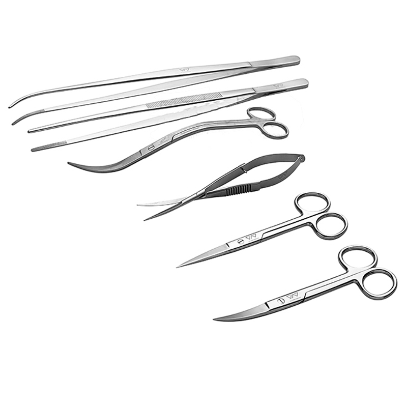 VIV Aquarium Aquatic Stainless Spring Steel Plant Scissors Curved Wave Shape ADA Cleaning Maintenance Tool