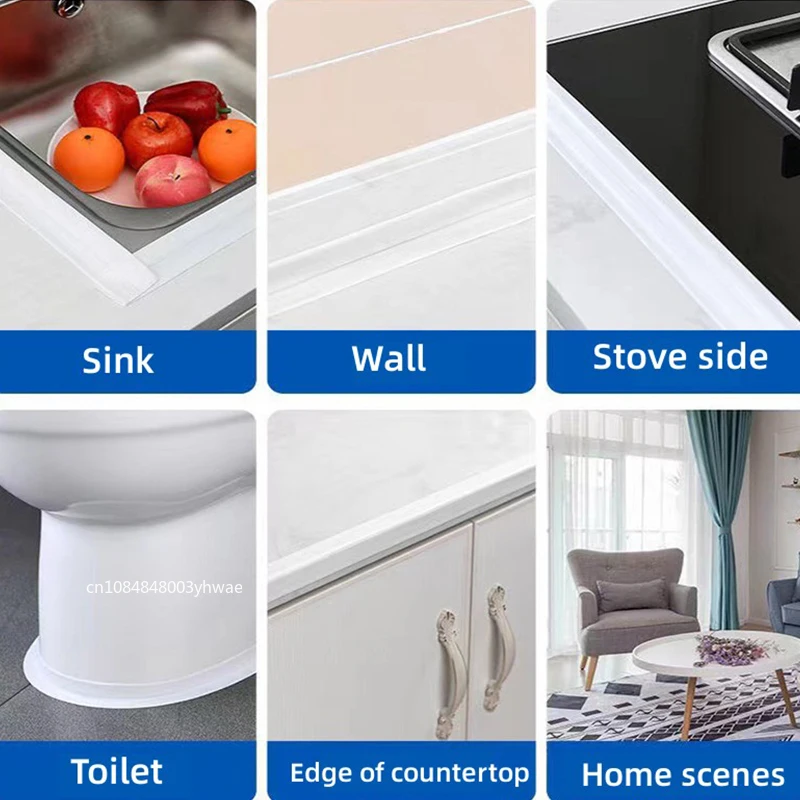 1 rollo de cinta de sellado de PVC para baño, cocina, tira de calafateo, pegatinas de pared autoadhesivas impermeables, cintas de sellado a prueba de moho