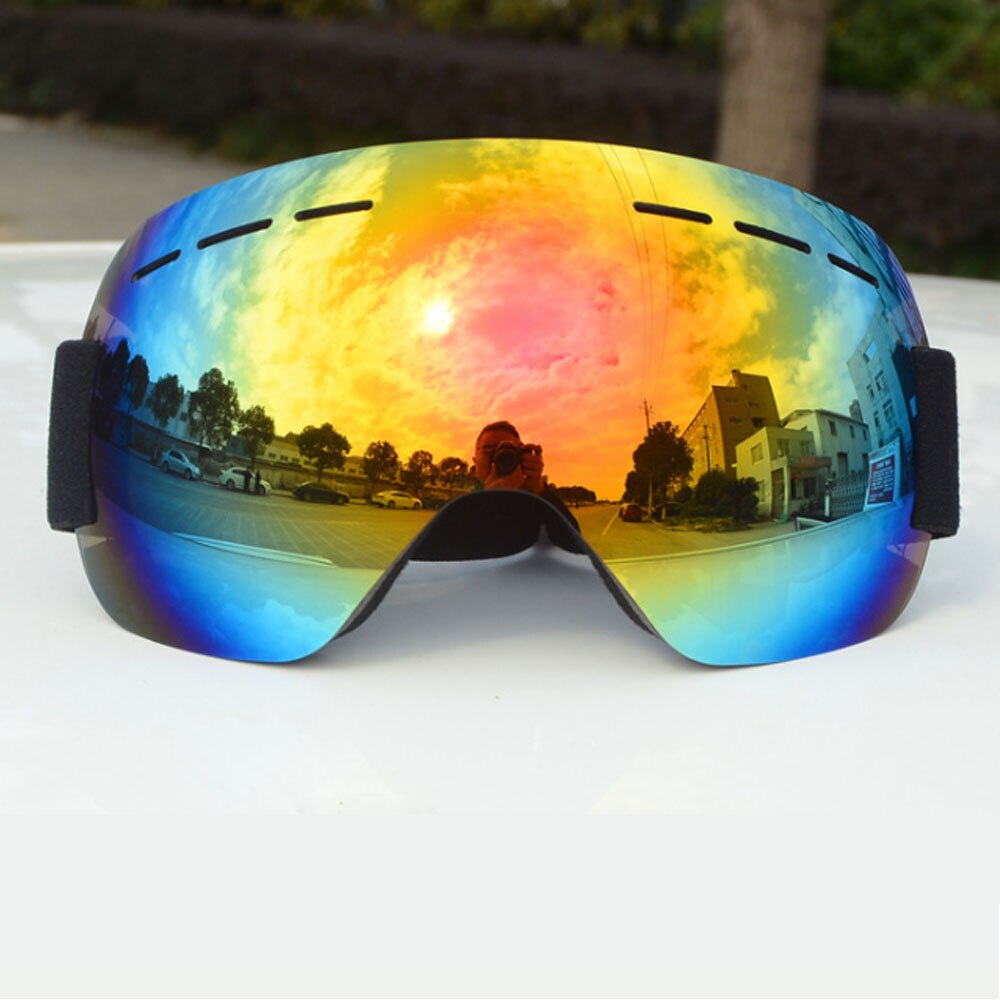 Winter Ski Goggles Unisex Snowboard Goggles Gear Skiën Sport Volwassen Eyewear Anti-Fog Uv Lens Abs Ski Mask Outdoor sport: Rood