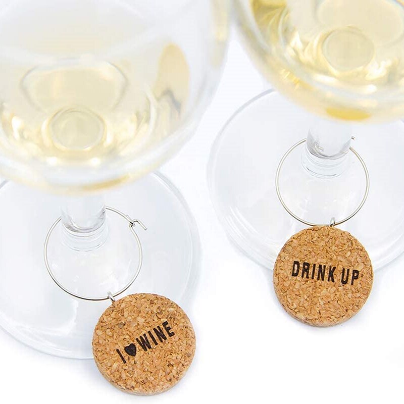 6 stücke Wein Glas Marker Kork Glas Charme DIY Becher Wein Glas Ringe Mit Draht Band Trinken Marker Für Party ferien