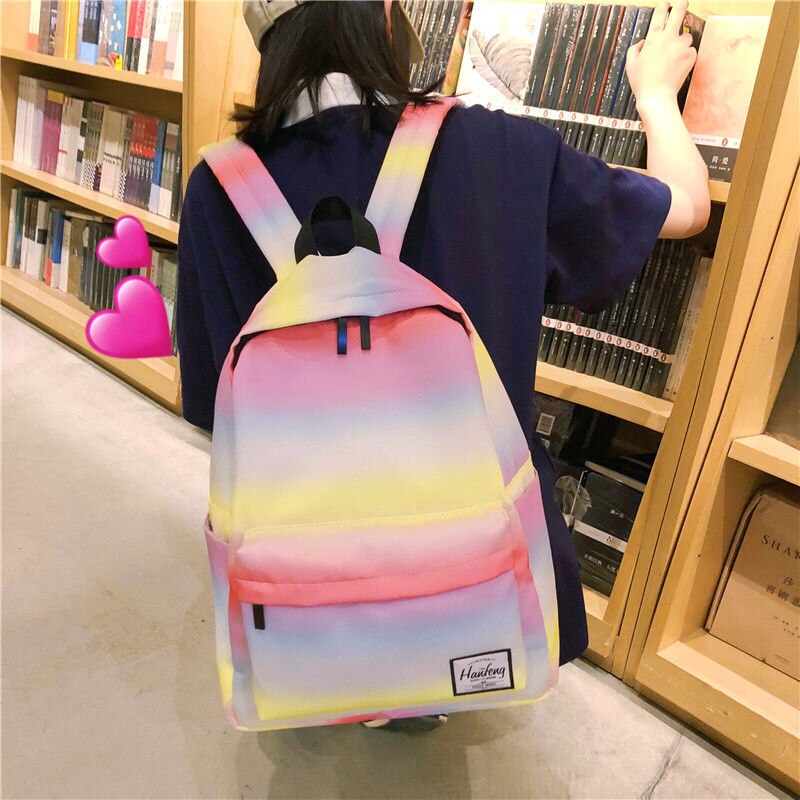 Fresh Blue School bags for Girls Oxford Cloth Gradient Women Backpack Boys Starry Sky Schoolbag