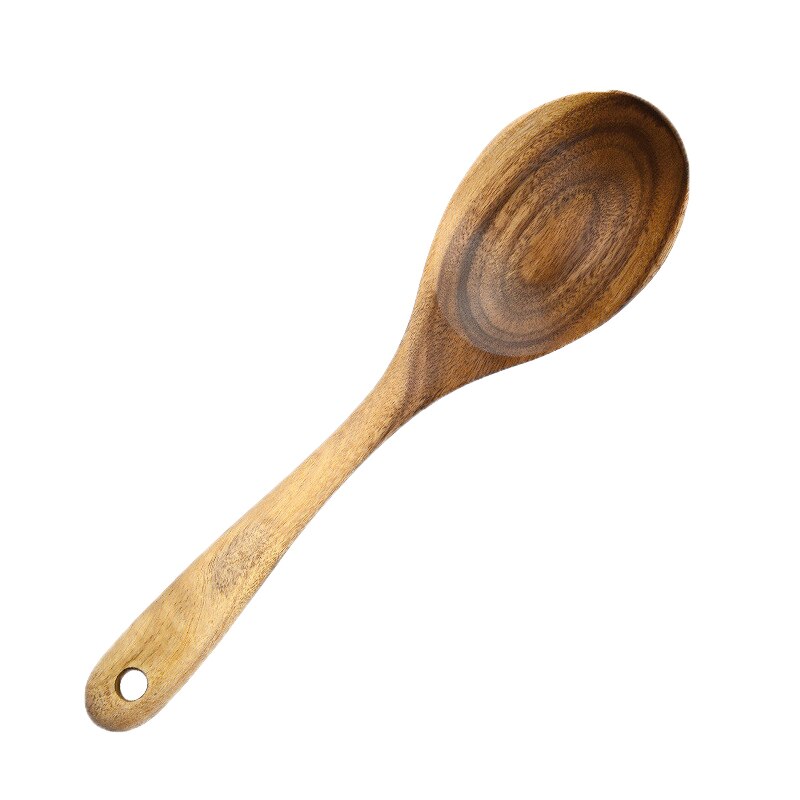 Houten Lepel Vork Set Grote Salade Opscheplepel Natuurlijke Hout Eetlepel Lange Steel Koken Lepel Servies Keuken Gebruiksvoorwerp: Spoon