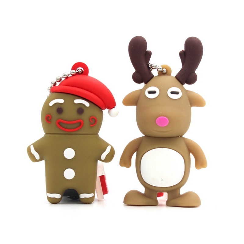 Clé usb 128gb , 64gb , 32gb , 16gb 8gb dessin animé, père noël, mignon, élan, disque u, mini clé usb