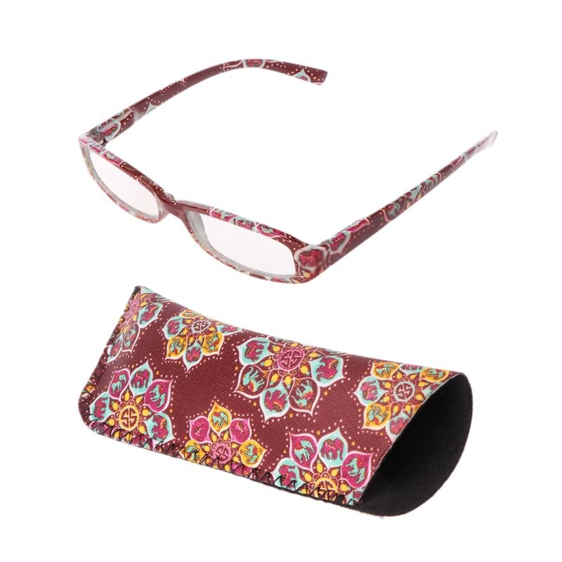 Vintage dames unisex leesbrillen brillen presbyopie lezers rechthoekig montuur heldere lens  +1.0 to +4.0: +100 / Rood