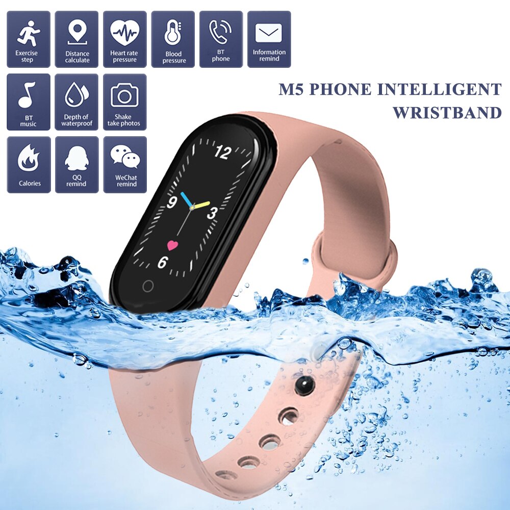 M5 Smartwatch - 0.96" TFT Color Touch Screen - Heart Rate & Blood Pressure Monitor - Fitness Tracker - Waterproof
