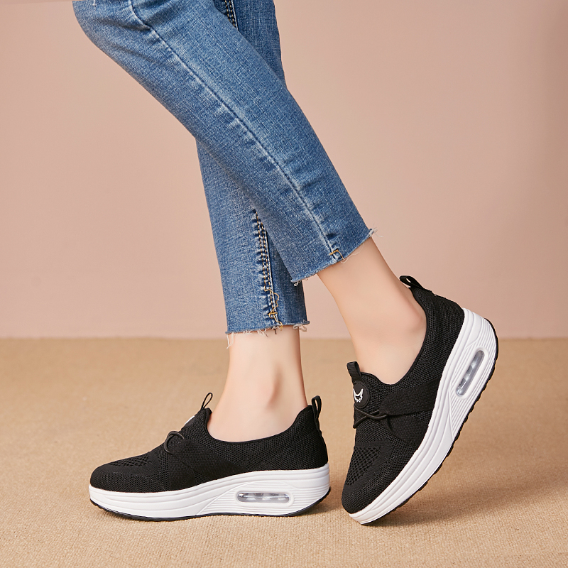 Thick Sole Shaky Shoes Women Leisure Walking Rocking Shoes Shaping Wedge Platform Wedge Sneakers Woman Healthy Fitness Shoes