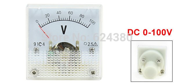 DC 0-100V 100V Analog Panel Volt Voltage Meter Voltmeter Gauge 91C4
