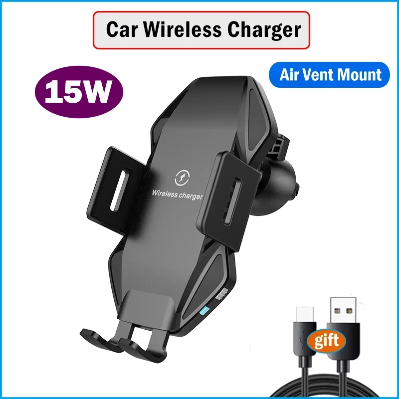 Qi 10W Fast Car Wireless Charger for Doogee S98 S95 S90 S90C S88 S68 S97 Pro V10 V20 BL9000 Automatic Clamping Car Phone Holder: Default Title