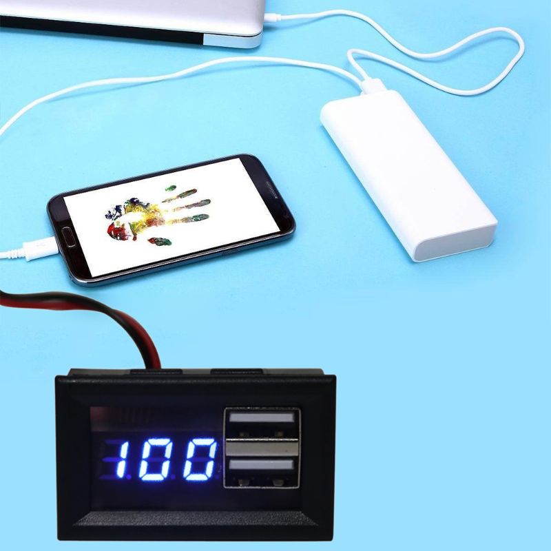Indicateur de capacité de batterie 12V jauge de tension compteur de puissance avec QC 2.0 3.0 Charge rapide sortie USB