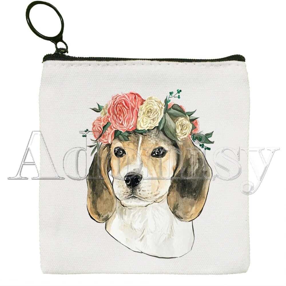 Beagle Nette Einfarbig Leinwand Geldbörse Kleine Frische Neue Reißverschluss Schlüssel Tasche Hand Tasche: E