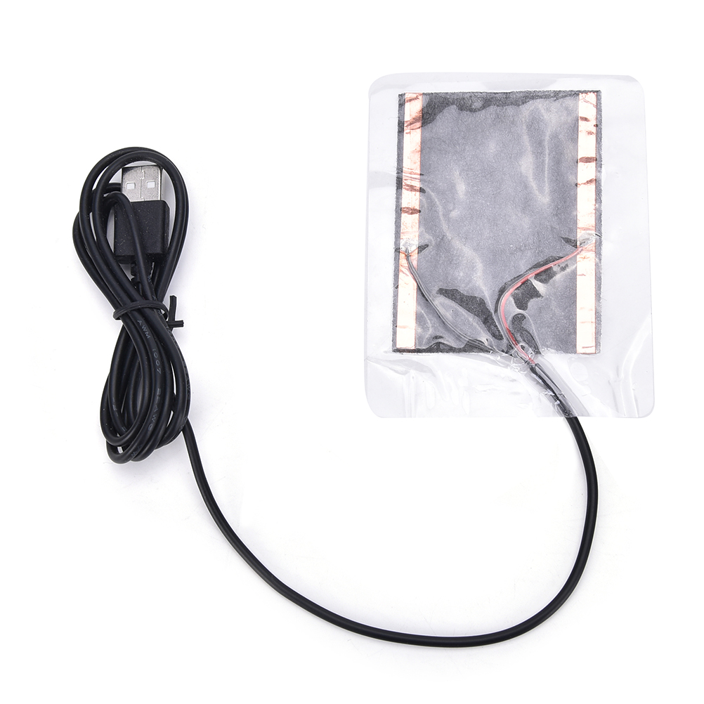 One Or 2pcs 5-7V Carbon Fiber Heating Pad USB Heating Film Electric Infrared Fever Heat Mat Winter Warm Arm Waist Heat Glove: 1pcs 14X4CM