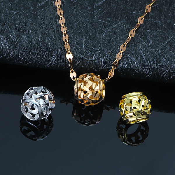 1PCS Genuine 18K Gold Pendant White Gold Rose Gold Lucky lulutong Bead Hollow Ball Pendant For Women Girl