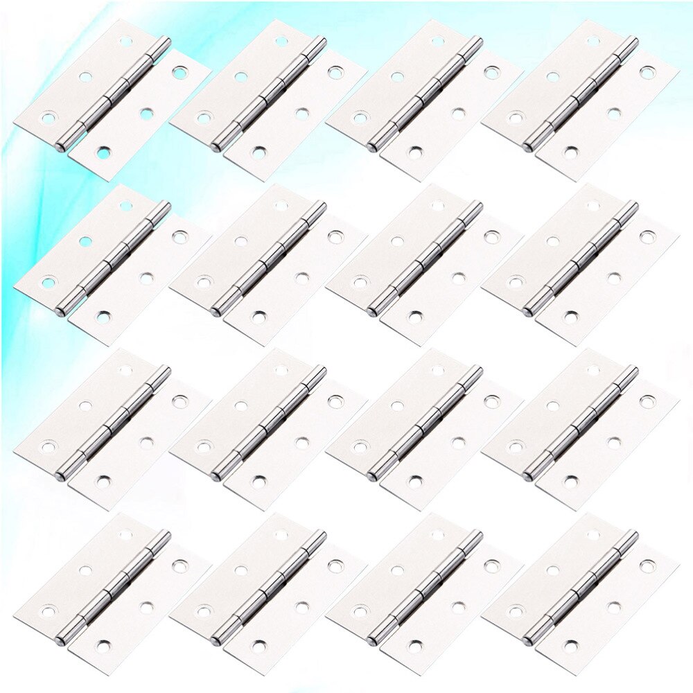32pcs 1.5 Inch Door Hinge Stainless Steel Flap Hinge Back Flap Backflap Hinge Drawer Butt Hinge (Silver): Silver 3