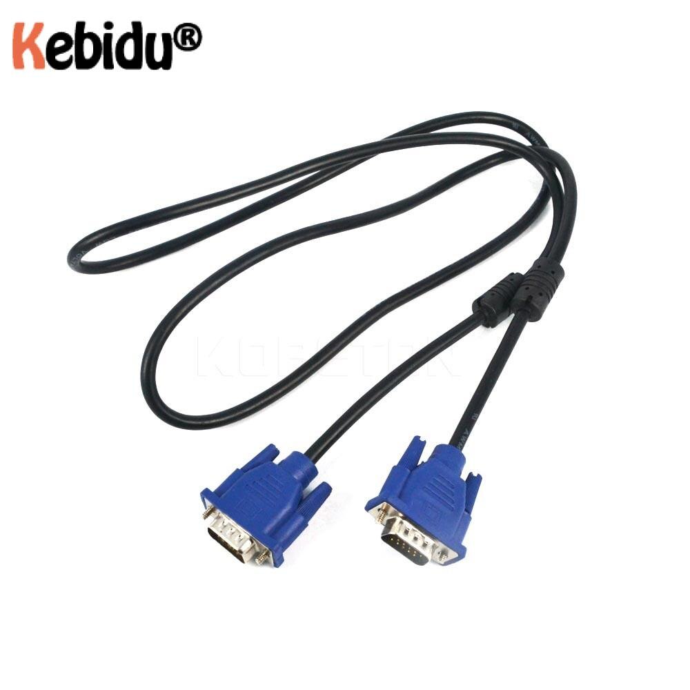 Kebidu vga 3+2 hd display video 15 pins vga kabel til pc computerskærm projektor tv adapter stik