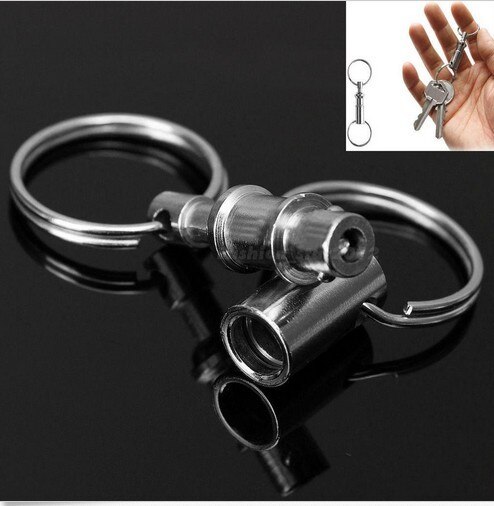 1 stücke Dual Abnehmbare Schlüsselanhänger schnell Freisetzung-ziehen-ein Teil Außen Reisen Ringe Zubehör sperren Halfter mit Zwei Teilt ringe