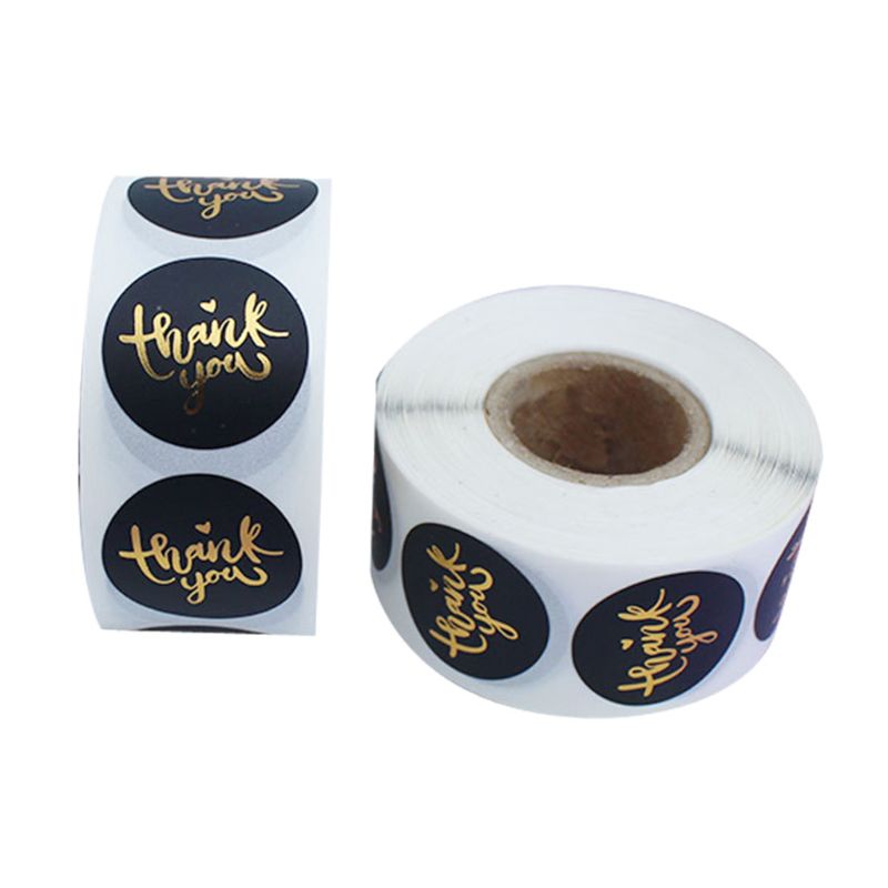500pcs/roll Thank You Stickers Gold Foil Seal Label Scrapbooking Wedding Decor