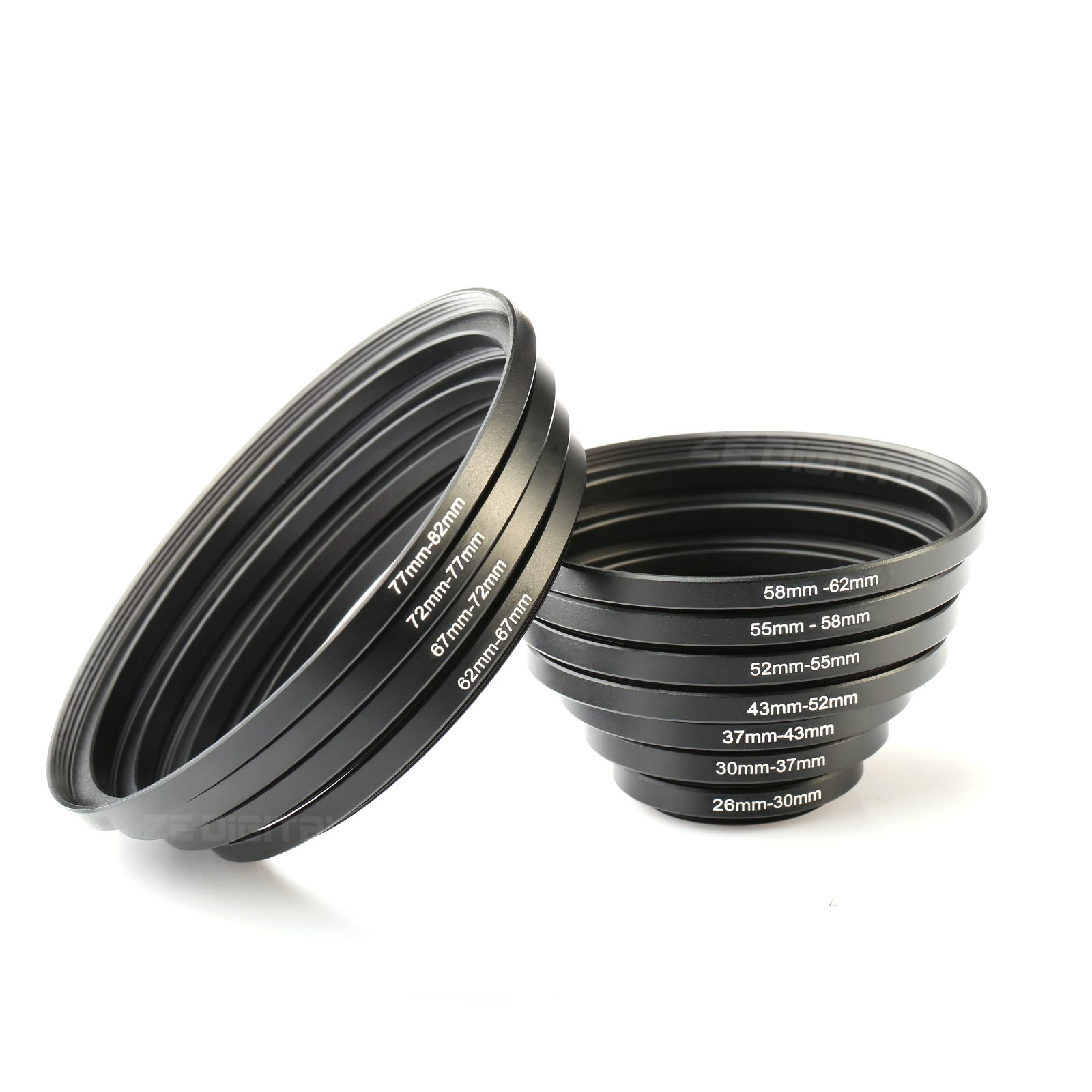 K&amp;F CONCEPT 11pcs 26 ~ 82mm DSLR Camera Metal Step Up Ring Lens Filter Stepping Adapter Kit