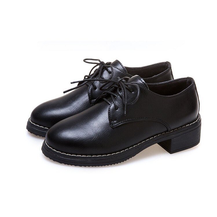Chaussures plates Oxford à lacets pour femmes, Style britannique décontracté,: Matt / 37
