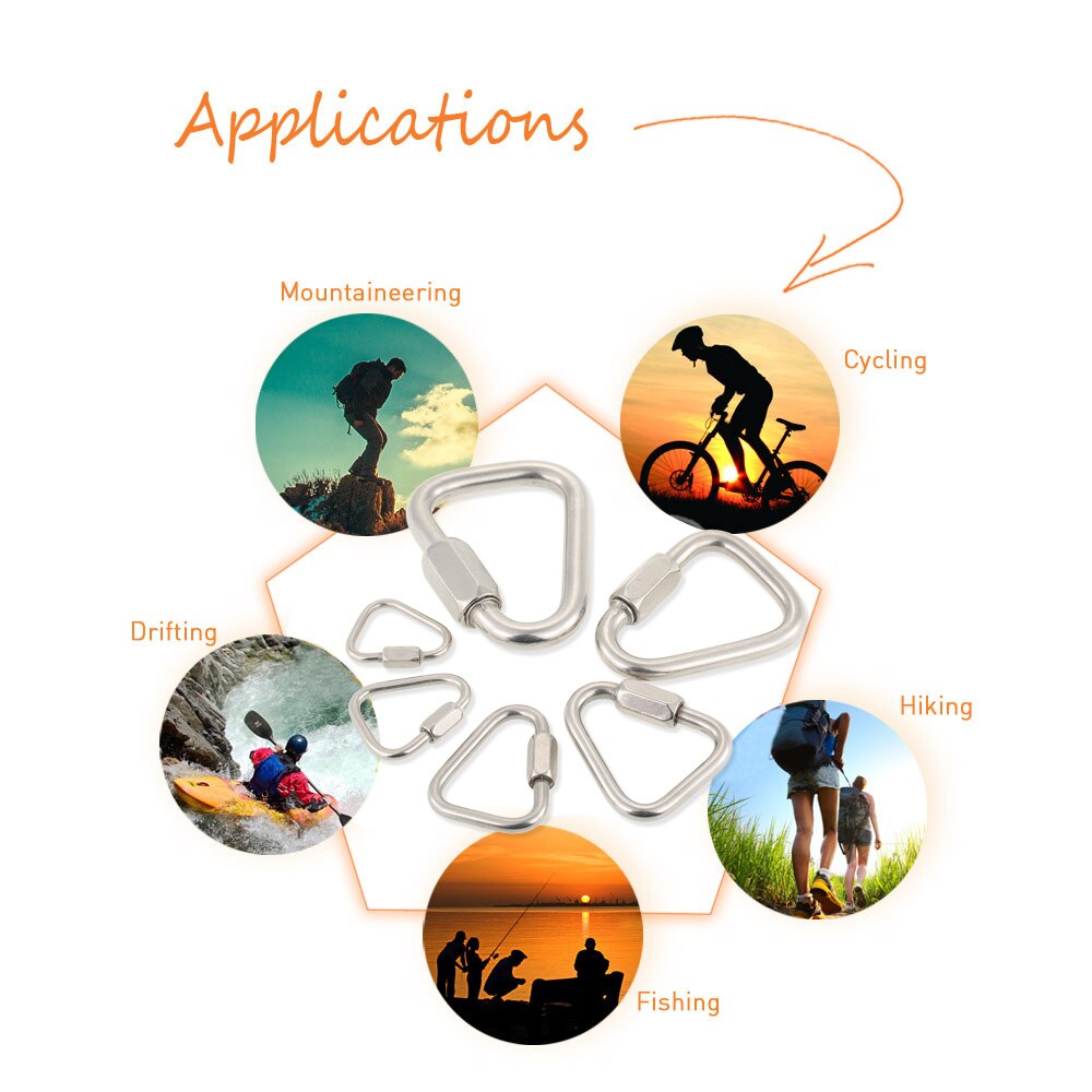 D Buckle Carabiner Rock Climbing Buckle Hanging Hook Carabiner Quick Link Lock Rope Buckle Camping Hiking Climbing Equipment