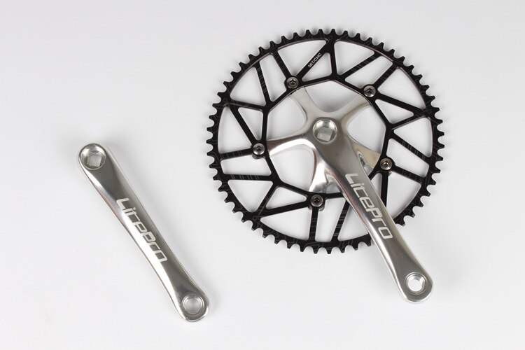 Litepro Bici Pieghevole 170 millimetri Guarnitura 130bcd Catena di Riciclaggio Della Bicicletta-anelli Manovella Set 50-58t: Silver set 56T