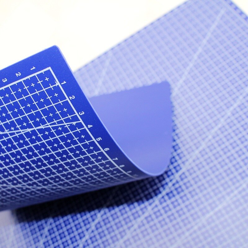 A4 / A3 PVC Cutting Mats Rectangular Grid Line Cutting Mat DIY Tool Plate Hand Model Tool Art Base Plate Blue Single Sided